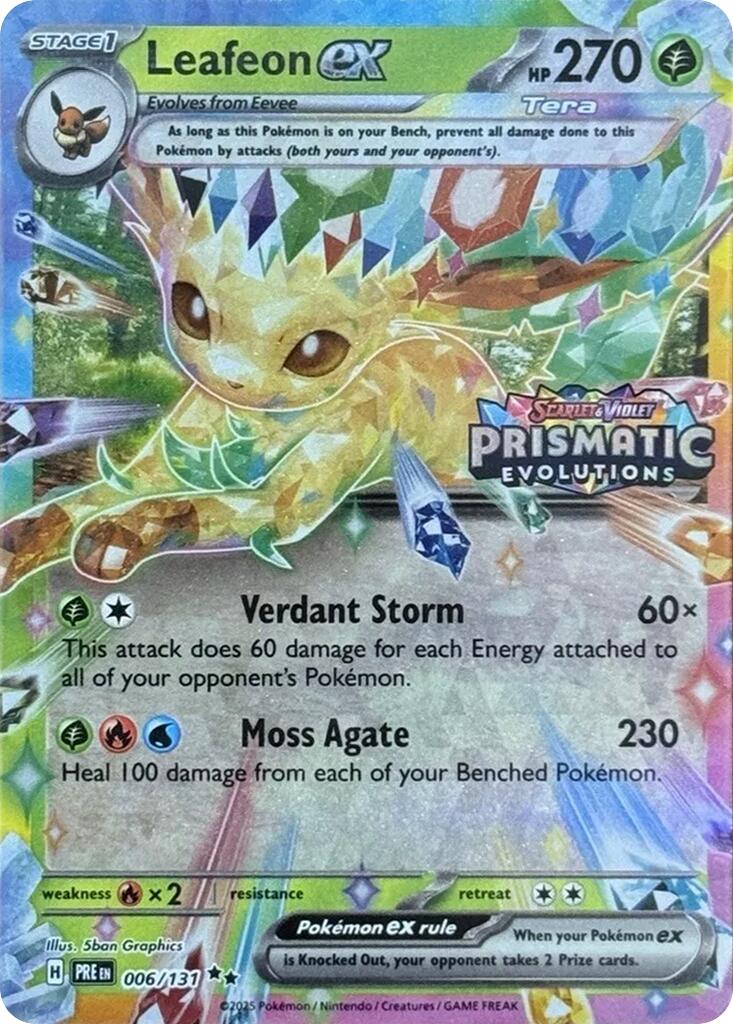 Leafeon ex (006/131) (Prismatic Evolutions Stamp) [Scarlet & Violet: Prismatic Evolutions] | Good Games North