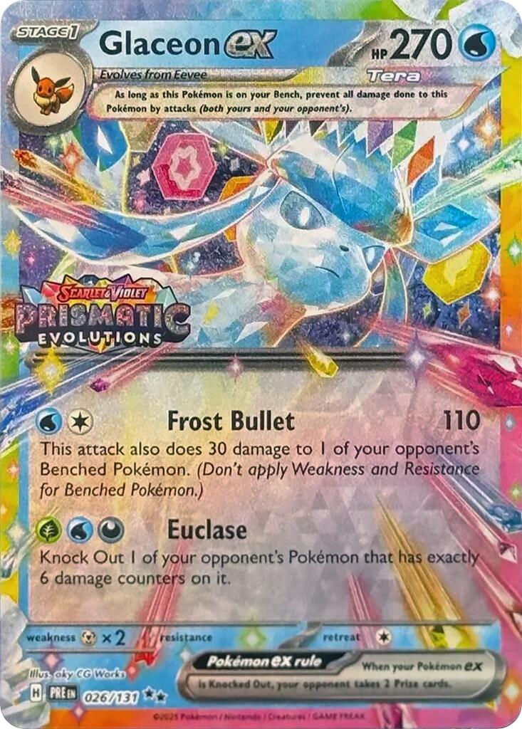 Glaceon ex (026/131) (Prismatic Evolutions Stamp) [Scarlet & Violet: Prismatic Evolutions] | Good Games North