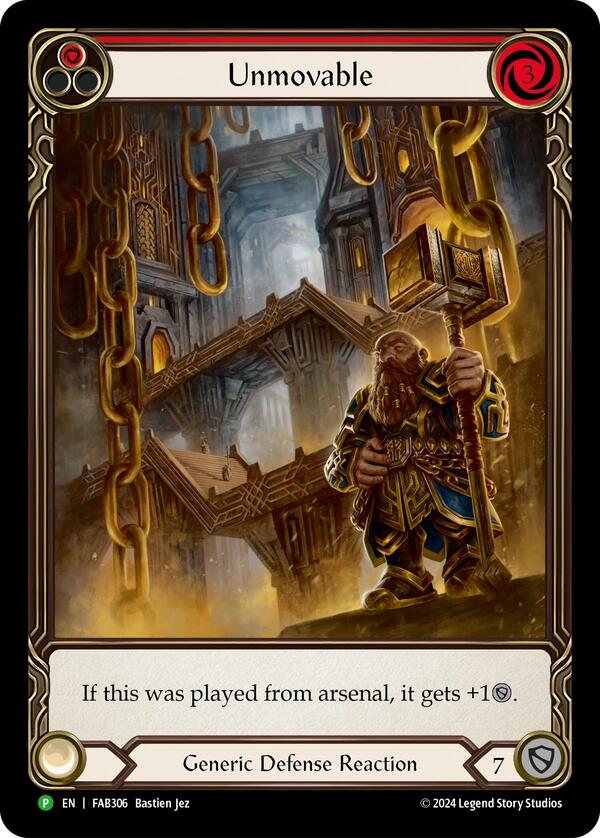 Unmovable (Red) (Extended Art) [FAB306] (Promo)  Rainbow Foil | Good Games North
