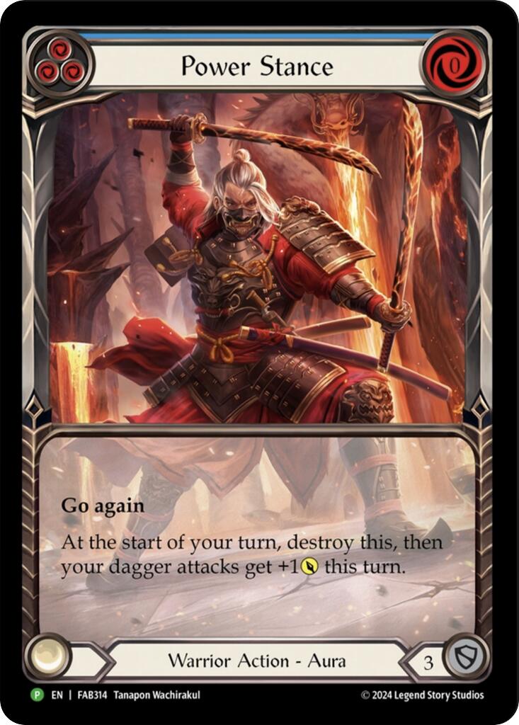 Power Stance (Blue) (Extended Art) [FAB314] (Promo)  Rainbow Foil | Good Games North
