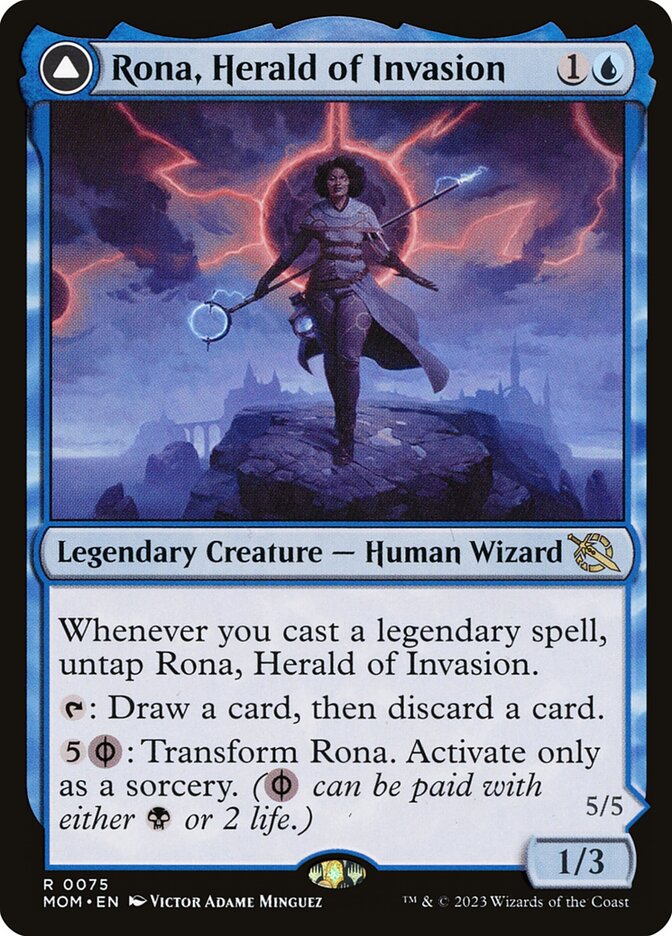 Rona, Herald of Invasion // Rona, Tolarian Obliterator 75 (March of the Machine)  - Foil | Good Games North