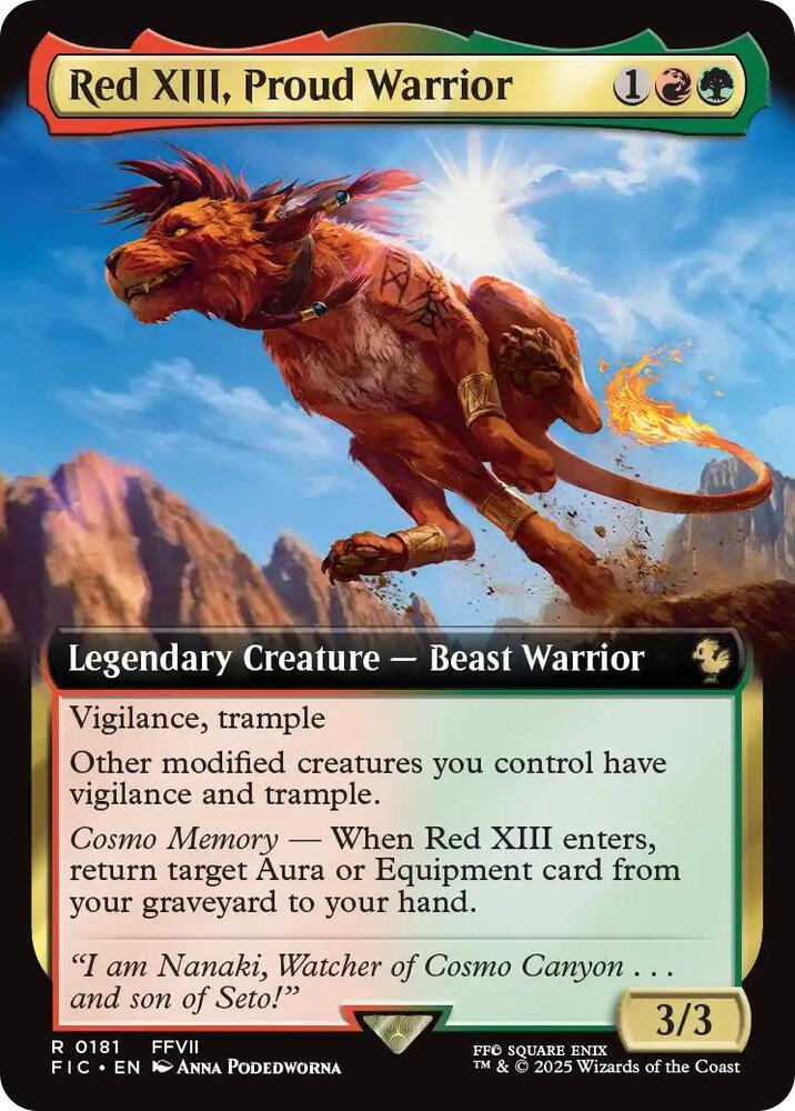 Red XIII, Proud Warrior 181/100 (Commander: FINAL FANTASY)  - Extended Art Foil | Good Games North