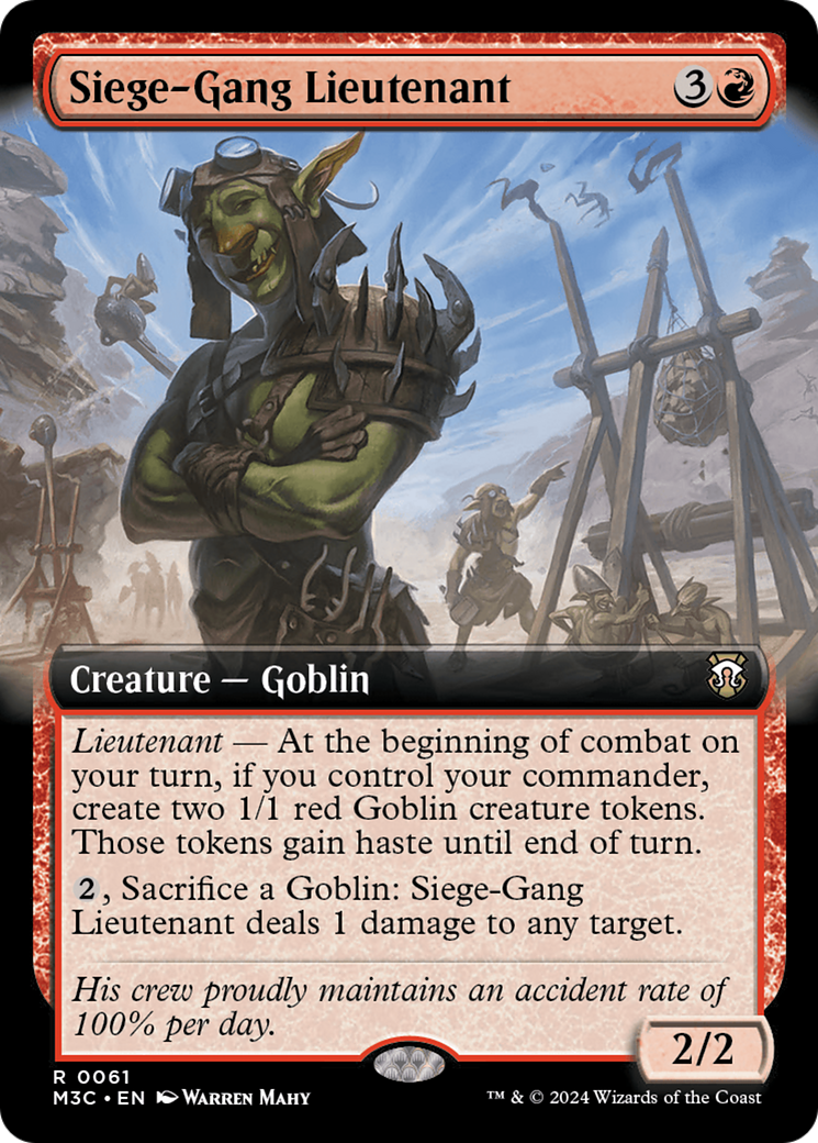 Siege-Gang Lieutenant (Extended Art) [Modern Horizons 3 Commander] | Good Games North