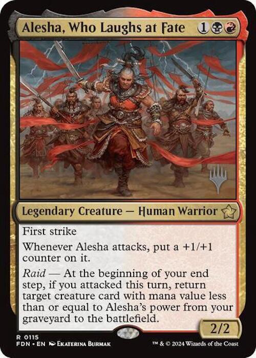 Alesha, Who Laughs at Fate (Promo Pack) [Foundations Promos] | Good Games North