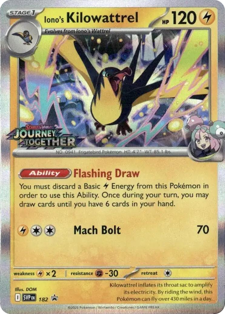 Iono's Kilowattrel (Prerelease) [Scarlet & Violet: Black Star Promos] | Good Games North