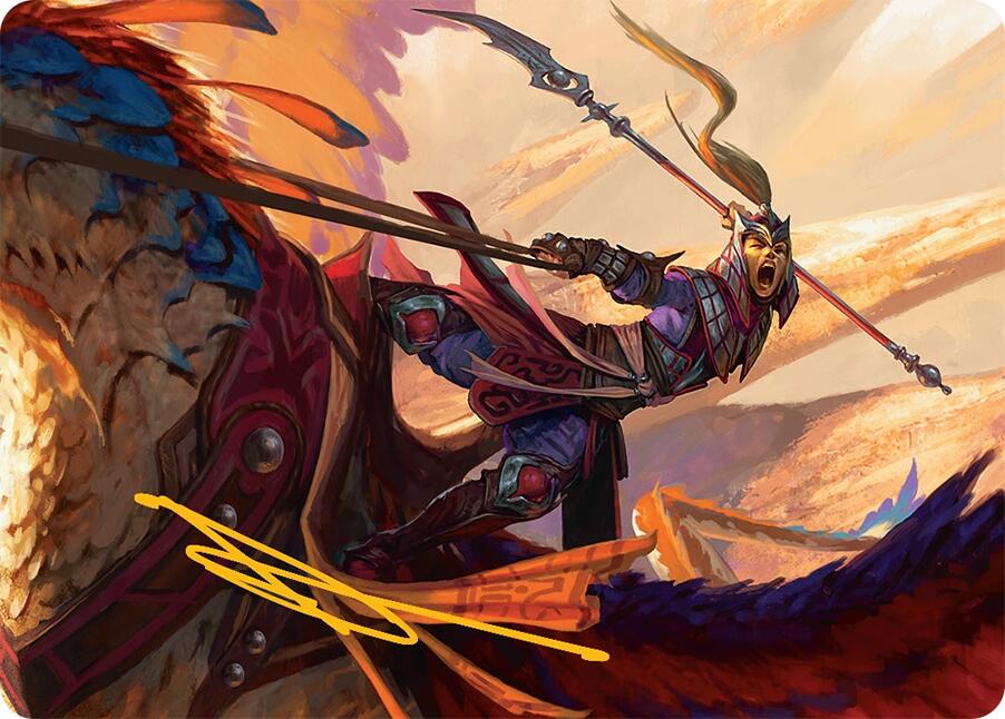 Dragonback Lancer Art Card (3/54) (Gold-Stamped Signature) [Tarkir: Dragonstorm Art Series] | Good Games North