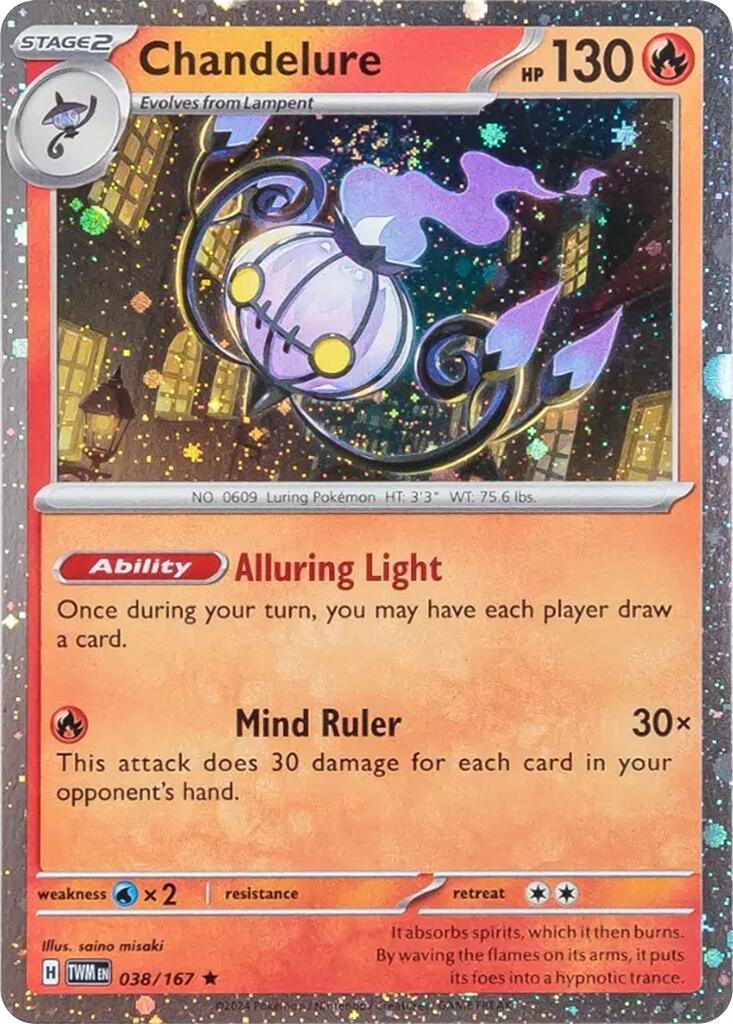 Chandelure (038/167) (Cosmos Holo) [Scarlet & Violet: Twilight Masquerade] | Good Games North