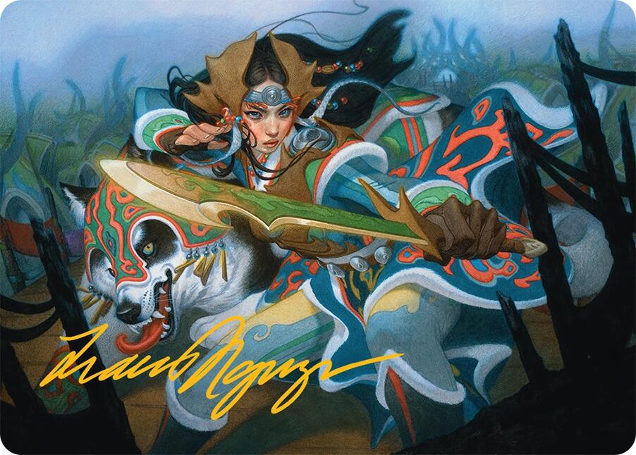 Eshki Dragonclaw Art Card (23/54) (Gold-Stamped Signature) [Tarkir: Dragonstorm Art Series] | Good Games North