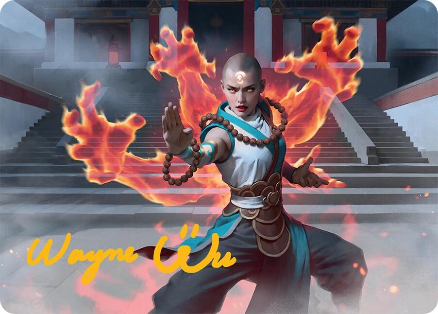 Flamehold Grappler Art Card (24/54) (Gold-Stamped Signature) [Tarkir: Dragonstorm Art Series] | Good Games North