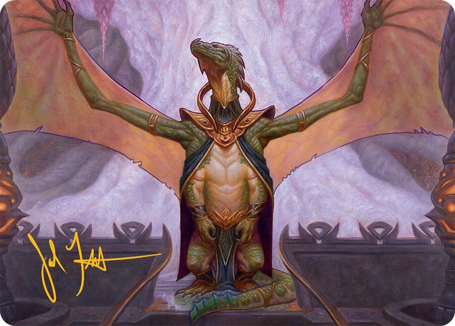 Kheru Goldkeeper Art Card (36/54) (Gold-Stamped Signature) [Tarkir: Dragonstorm Art Series] | Good Games North
