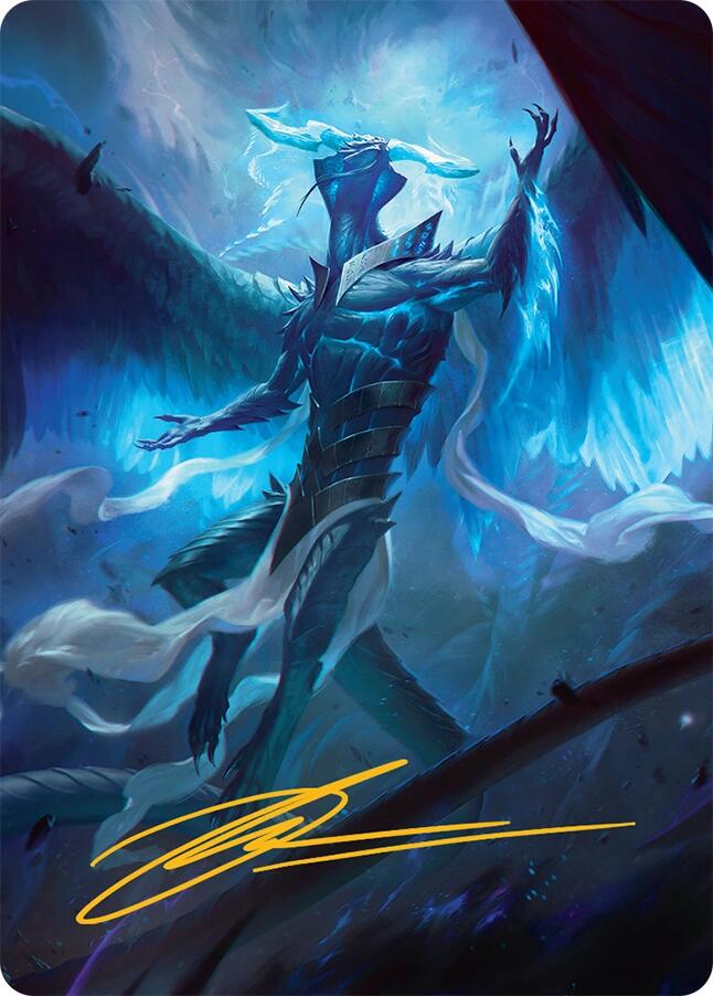 Ugin, Eye of the Storms Art Card (1/54) (Gold-Stamped Signature) [Tarkir: Dragonstorm Art Series] | Good Games North