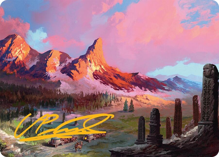 Rugged Highlands Art Card (29/54) (Gold-Stamped Signature) [Tarkir: Dragonstorm Art Series] | Good Games North