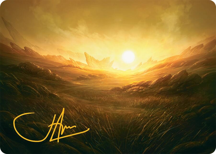 Plains Art Card (31/54) (Gold-Stamped Signature) [Tarkir: Dragonstorm Art Series] | Good Games North