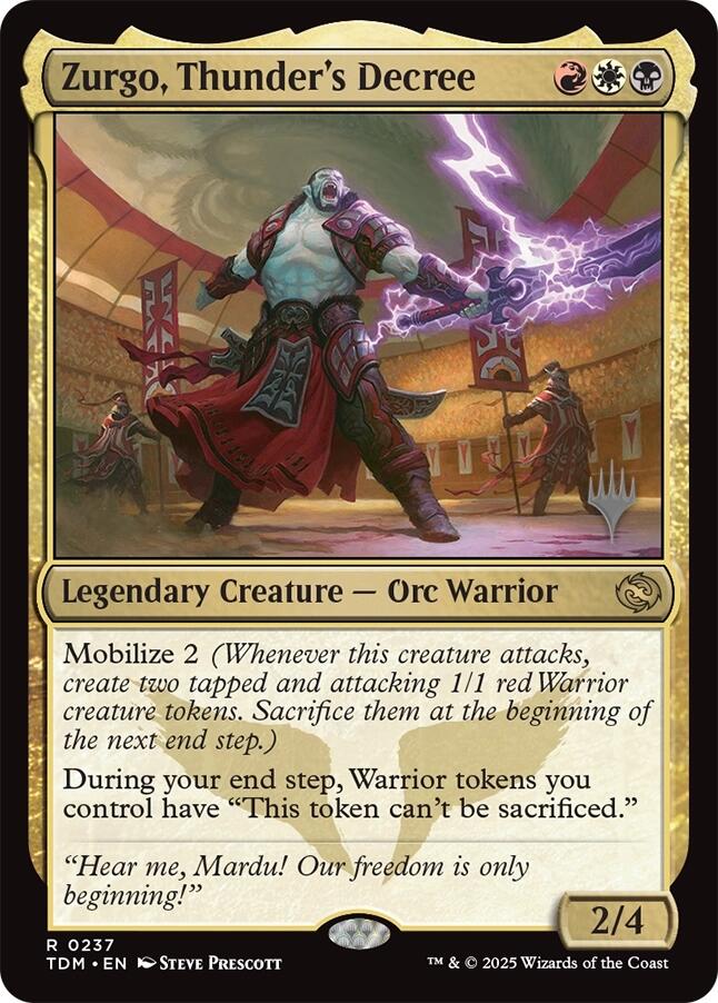 Zurgo, Thunder's Decree [Tarkir: Dragonstorm Promos] | Good Games North