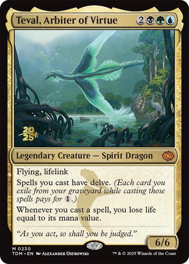 Teval, Arbiter of Virtue [Tarkir: Dragonstorm Prerelease Promos] | Good Games North