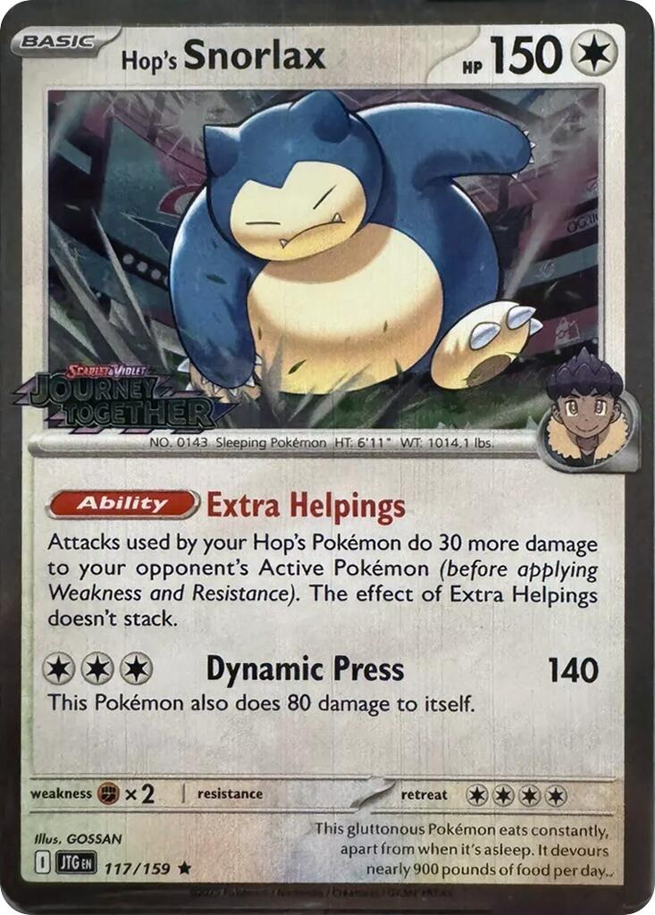 Hop's Snorlax (117/159) (Cosmos Holo) [Scarlet & Violet: Journey Together] | Good Games North