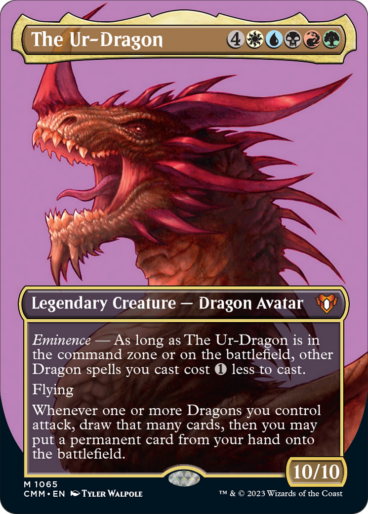 The Ur-Dragon (Borderless Textured Foil Frame Break) [Commander Masters] | Good Games North