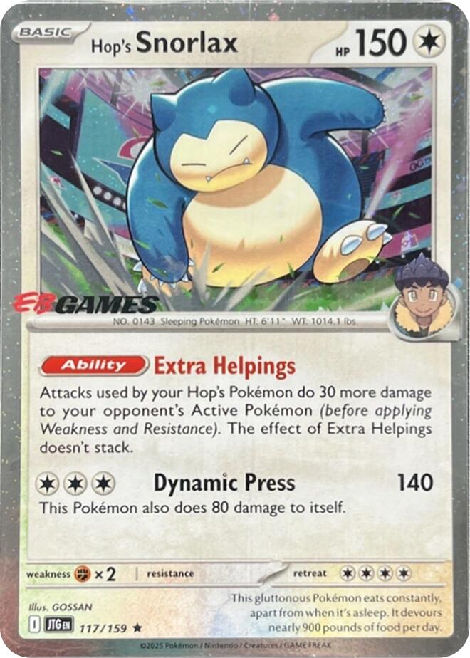 Hop's Snorlax (117/159) (EB Games) (Cosmos Holo) [Scarlet & Violet: Journey Together] | Good Games North