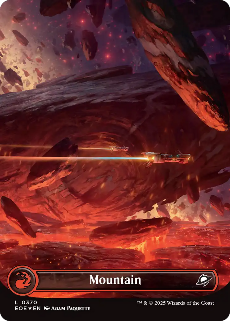 Mountain (0370) (Borderless) (Galaxy Foil) [Edge of Eternities] | Good Games North