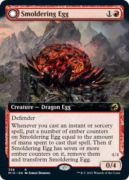 Smoldering Egg Extended Art (Innistrad: Midnight Hunt)  - Foil | Good Games North