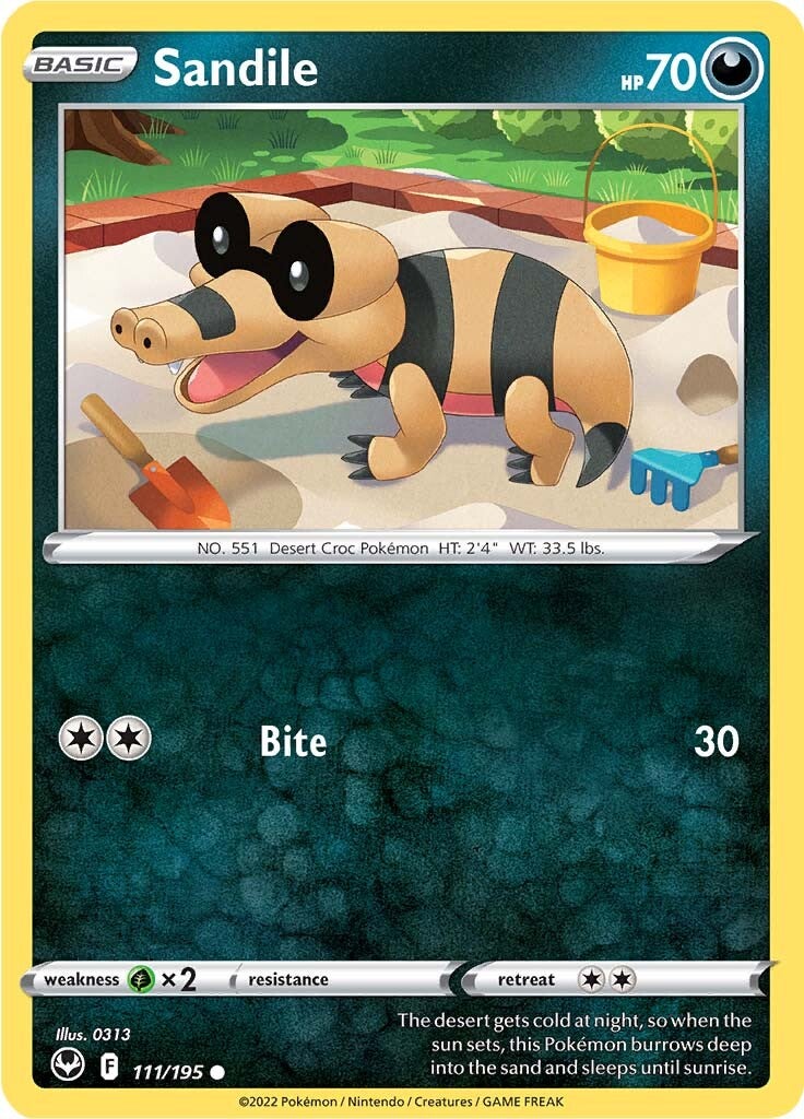 Sandile (111/195) [Sword & Shield: Silver Tempest] | Good Games North