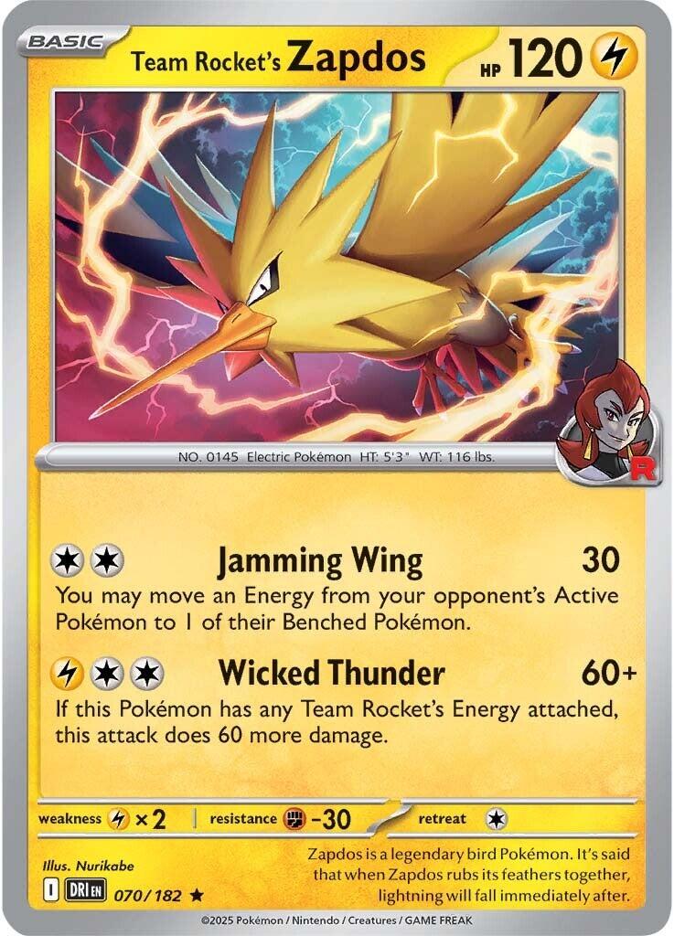 Team Rocket's Zapdos (070/182) [Scarlet & Violet: Destined Rivals] | Good Games North