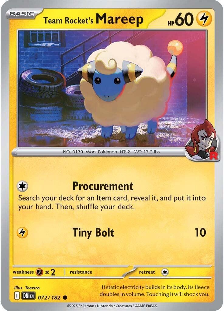 Team Rocket's Mareep (072/182) [Scarlet & Violet: Destined Rivals] | Good Games North