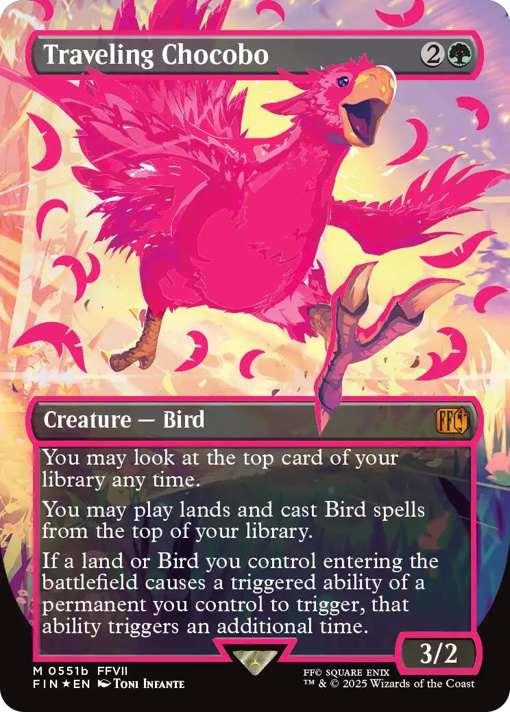 Traveling Chocobo (Borderless) (Neon Ink Pink) [FINAL FANTASY] | Good Games North