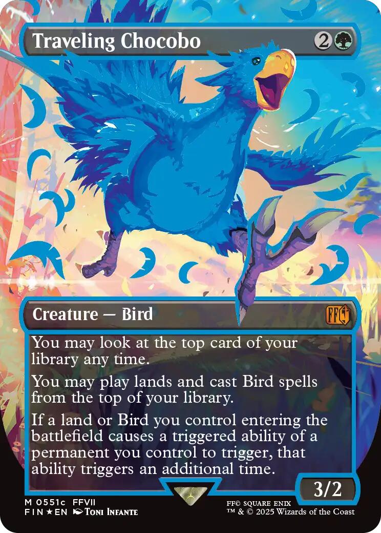 Traveling Chocobo (Borderless) (Neon Ink Blue) [FINAL FANTASY] | Good Games North