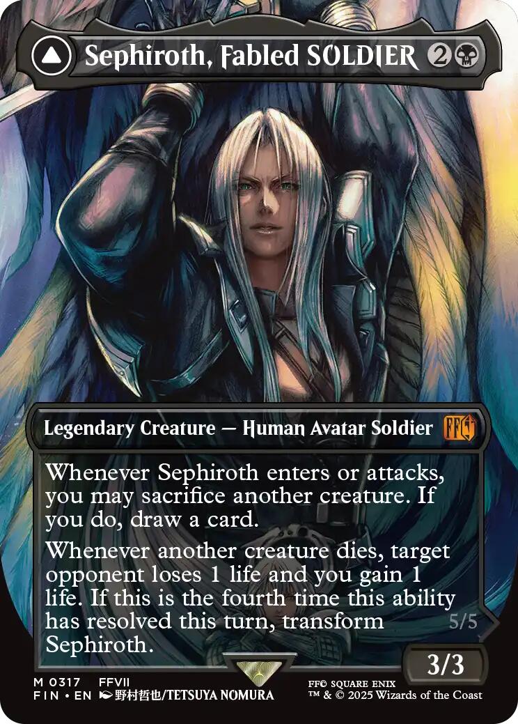 Sephiroth, Fabled SOLDIER // Sephiroth, One-Winged Angel (Borderless) (0317) [FINAL FANTASY] | Good Games North