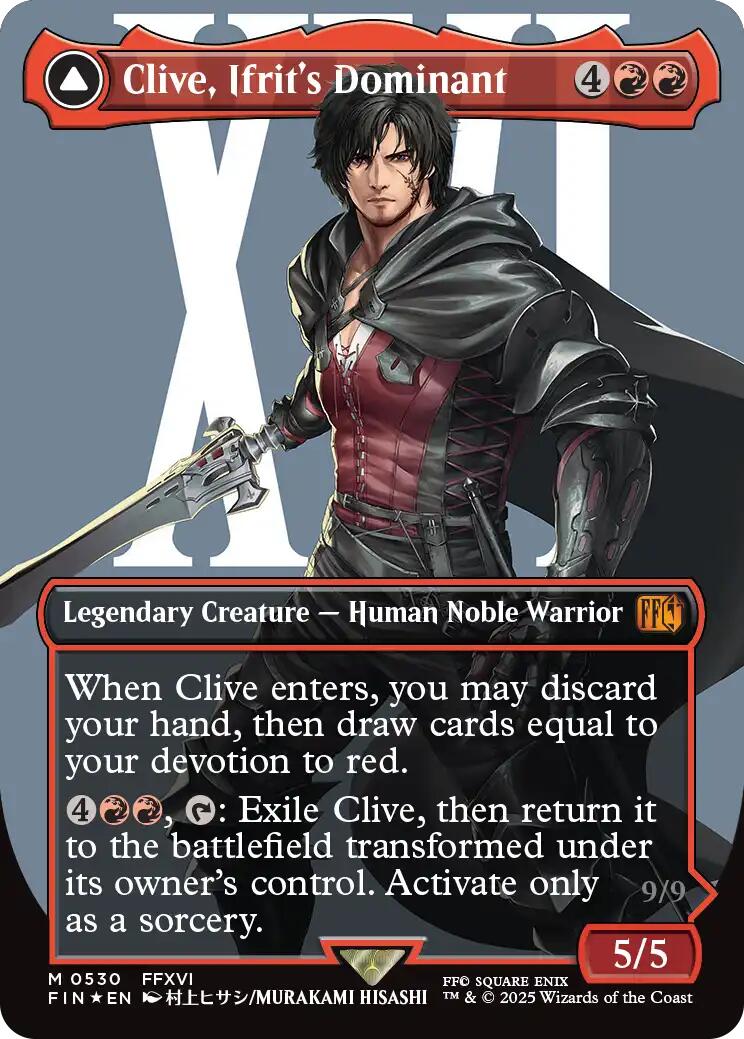 Clive, Ifrit's Dominant // Ifrit, Warden of Inferno (Borderless) (Surge Foil) [FINAL FANTASY] | Good Games North