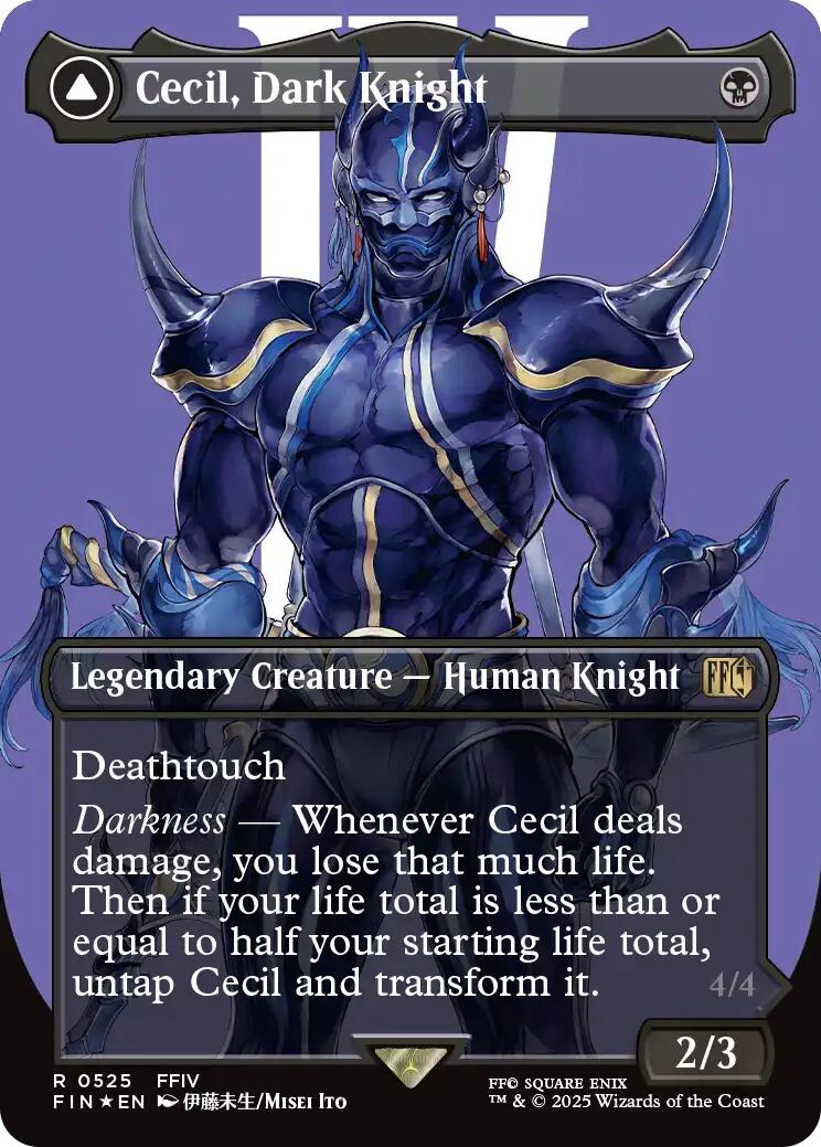 Cecil, Dark Knight // Cecil, Redeemed Paladin (Borderless) (Surge Foil) [FINAL FANTASY] | Good Games North