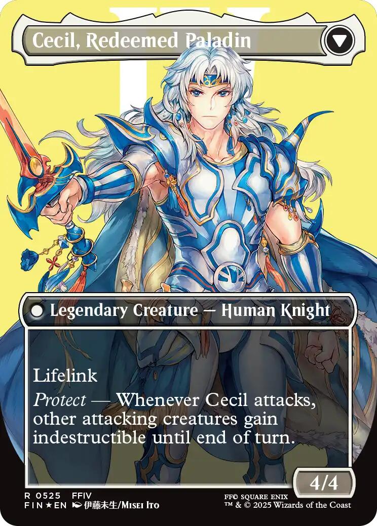 Cecil, Dark Knight // Cecil, Redeemed Paladin (Borderless) (Surge Foil) [FINAL FANTASY] | Good Games North