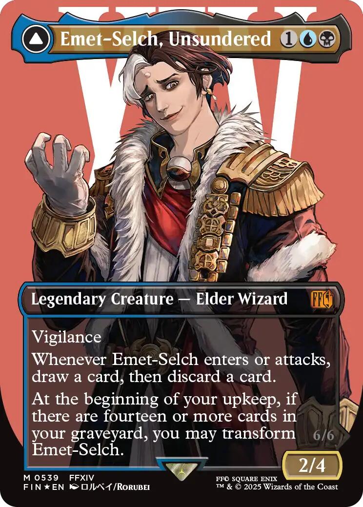 Emet-Selch, Unsundered // Hades, Sorcerer of Eld (Borderless) (Surge Foil) [FINAL FANTASY] | Good Games North