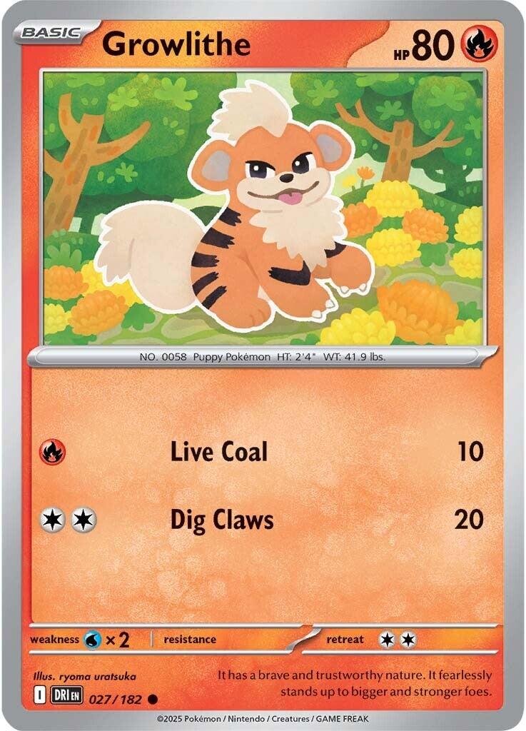 Growlithe (027/182) [Scarlet & Violet: Destined Rivals] | Good Games North