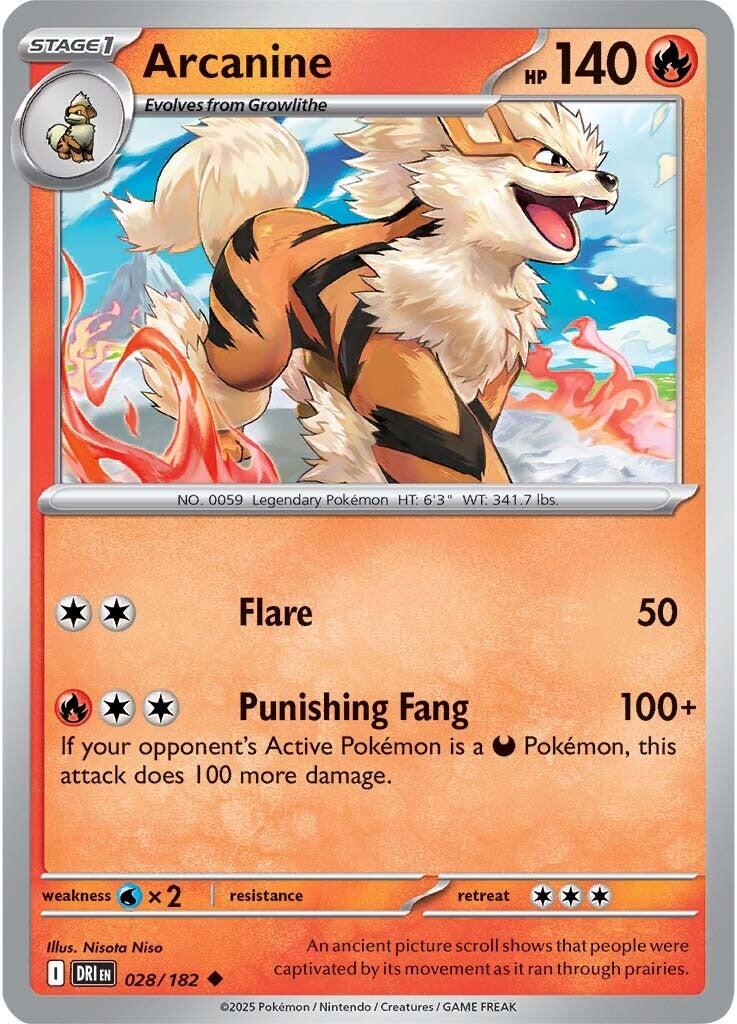 Arcanine (028/182) [Scarlet & Violet: Destined Rivals] | Good Games North