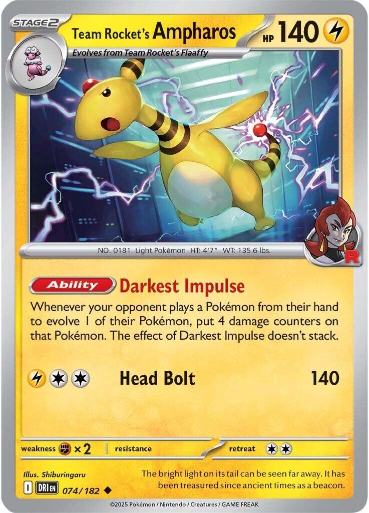 Team Rocket's Ampharos (074/182) [Scarlet & Violet: Destined Rivals] | Good Games North