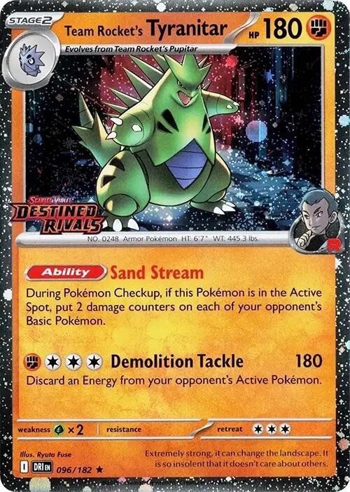 Team Rocket's Tyranitar (096/182) (Destined Rivals Stamp) [Scarlet & Violet: Destined Rivals] | Good Games North