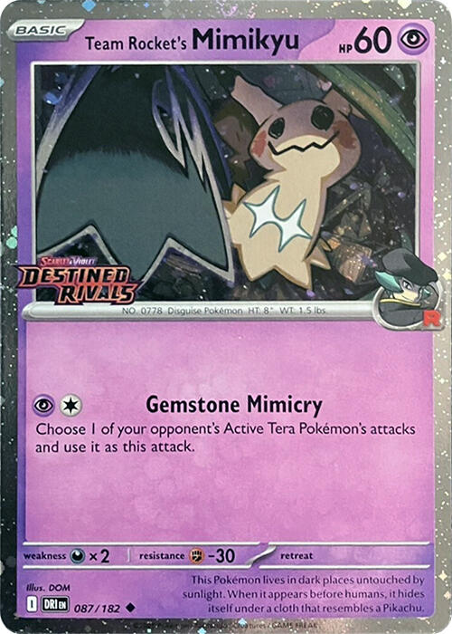 Team Rocket's Mimikyu (087/182) (Destined Rivals Stamp) [Scarlet & Violet: Destined Rivals] | Good Games North