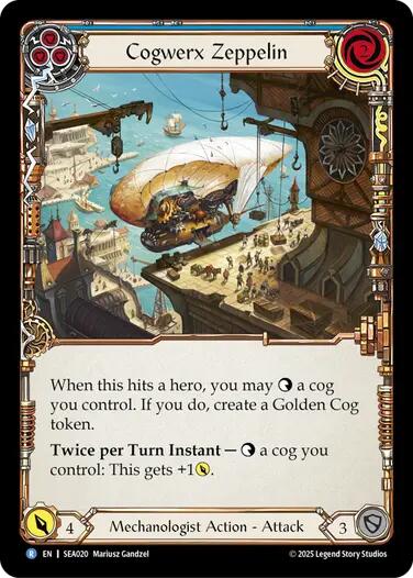 Cogwerx Zeppelin (Blue) [SEA020] (High Seas)  Rainbow Foil | Good Games North