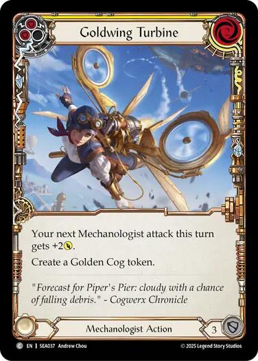 Goldwing Turbine (Yellow) [SEA037] (High Seas)  Rainbow Foil | Good Games North