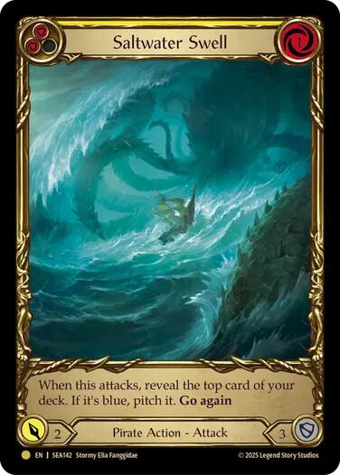 Saltwater Swell (Yellow) (Treasure) [SEA142] (High Seas)  Cold Foil | Good Games North
