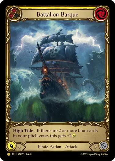Battalion Barque (Yellow) (Treasure) [SEA153] (High Seas)  Cold Foil | Good Games North