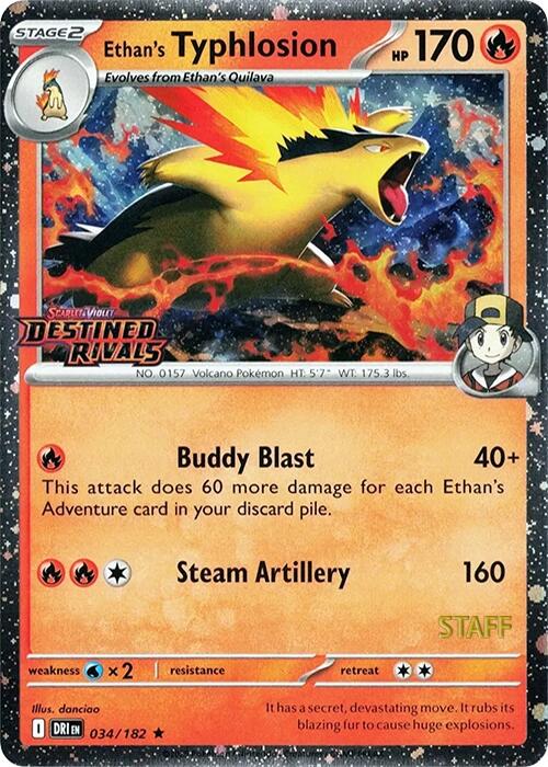 Ethan's Typhlosion (034/182) (Prerelease Staff) [Scarlet & Violet: Destined Rivals] | Good Games North