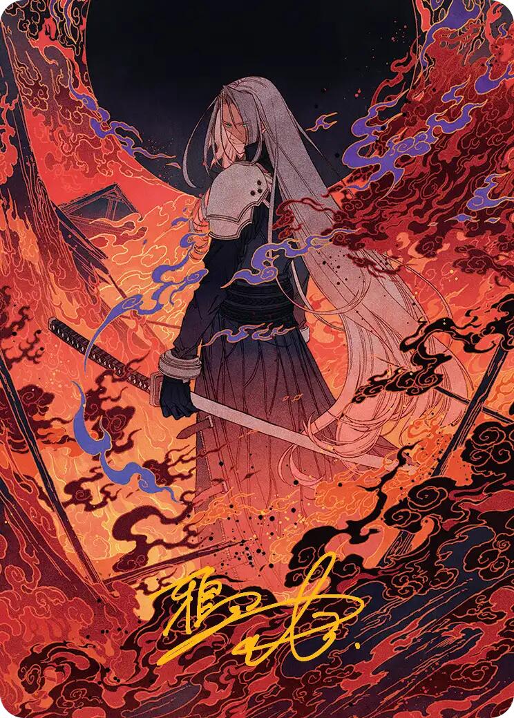 Nibelheim Aflame Art Card (Gold-Stamped Signature) [FINAL FANTASY Art Series] | Good Games North