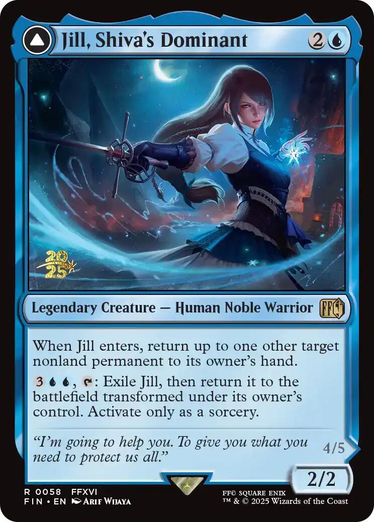 Jill, Shiva's Dominant // Shiva, Warden of Ice [FINAL FANTASY Prerelease Promo] | Good Games North