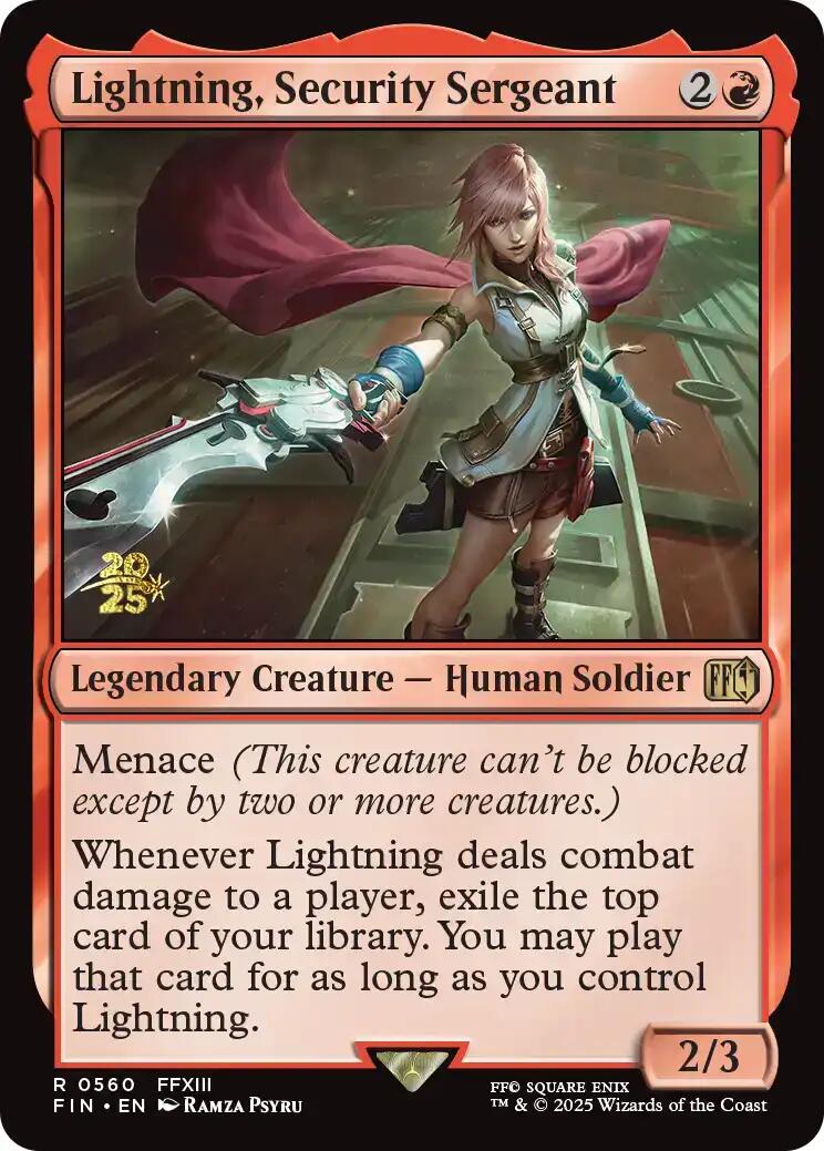 Lightning, Security Sergeant [FINAL FANTASY Prerelease Promo] | Good Games North