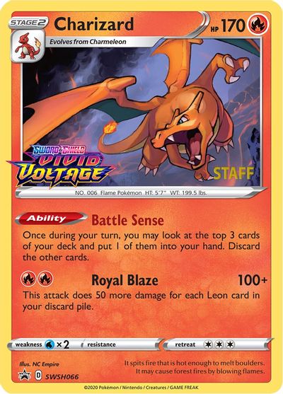Charizard (SWSH066) (Staff Prerelease Promo) [Sword & Shield: Black Star Promos] | Good Games North