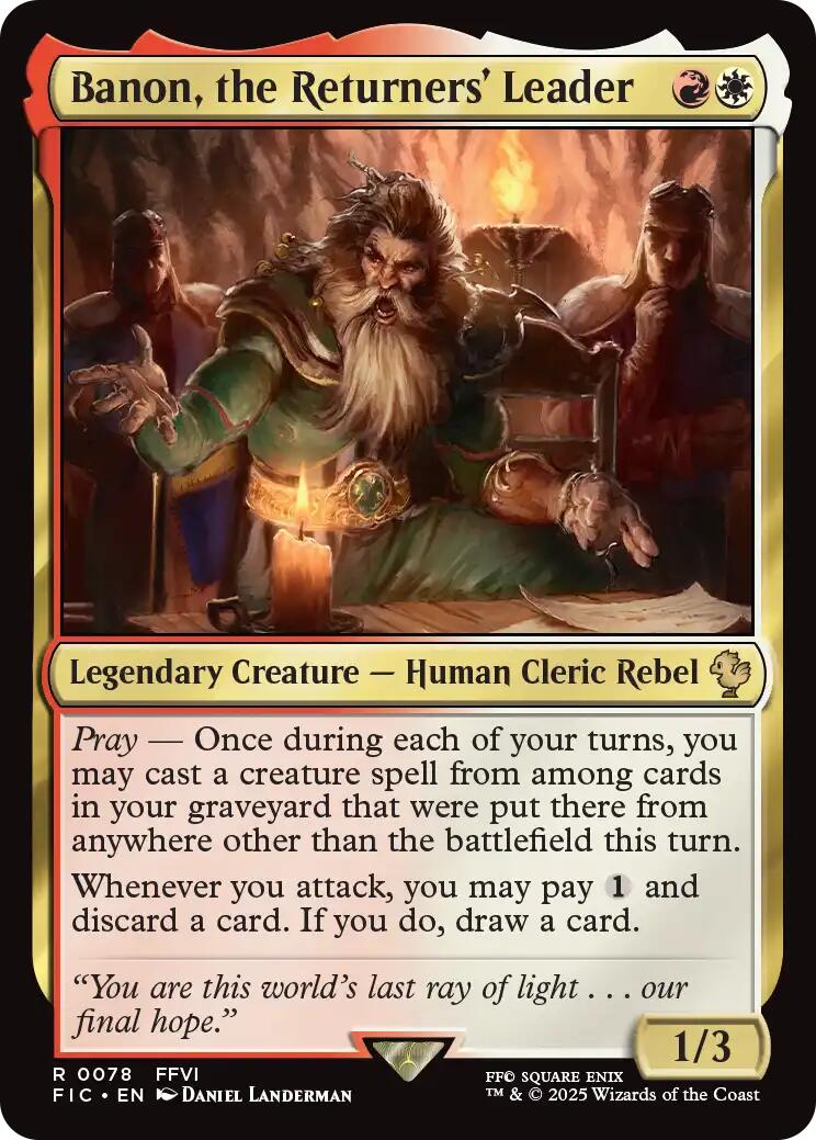 Banon, the Returners' Leader (Surge Foil) [FINAL FANTASY Commander] | Good Games North