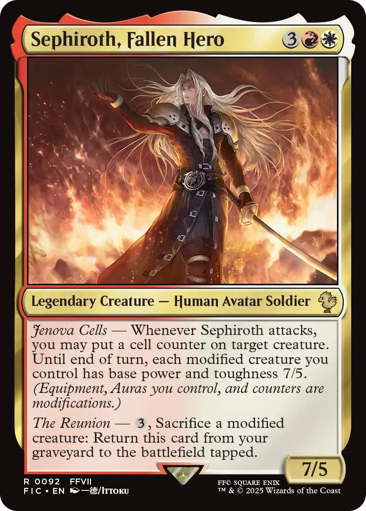 Sephiroth, Fallen Hero (Surge Foil) [FINAL FANTASY Commander] | Good Games North
